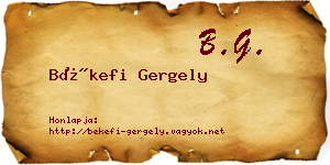 Békefi Gergely névjegykártya
